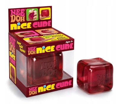 Антистрес іграшка куб Nee Doh Nice Cube червоний 5,5 см — м'який сквіш куб, що відновлює форму, сенсорна іграшка антистрес для дітей і дорослих
