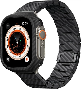 Ремінець Pitaka Carbon Fiber Modern для Apple Watch 1/2/3/4/5/6/7/8/9/10/11/SE/SE 3/Ultra/Ultra 2/Ultra 3 Black-Gray (AWB2307)