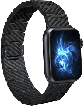 Ремінець Pitaka Carbon Fiber Retro для Apple Watch 1/2/3/4/5/6/7/8/9/10/11/SE/SE 3/Ultra/Ultra 2/Ultra 3 Black-Gray (AWB2311)