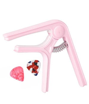 Універсальний каподастр для укулеле + 2 медіатори Pink (mrk5802)