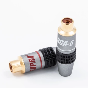 Роз'єм RCA мама Supra RCA-6 Female Plug Red/Black (пара)