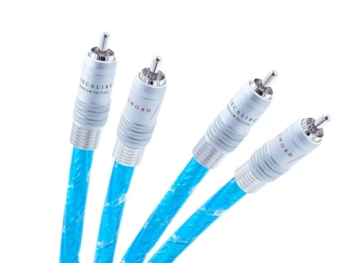 Міжблочний кабель RCA Supra Sword Excalibur ISL Rhodium Audio 1 м Ice Blue Metallic