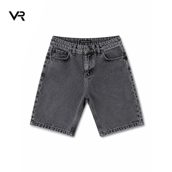 Мужские джинсовые шорты A| X Armani Exchange М темно-серые с вышивкой логотипа AX, прямой крой, Premium Denim