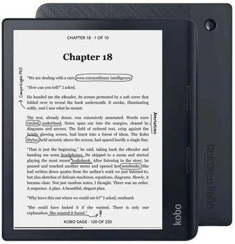 Электронная книга Kobo Sage Black (N778-KU-BK-K-EP)