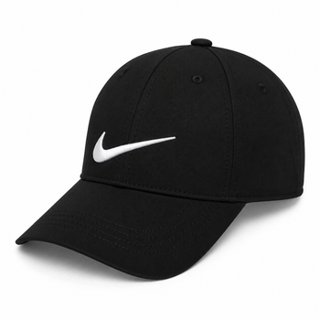 Кепка мужская черная Nike, капка найк черная с белой эмблемой, шестиклинка