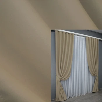 Комплект штор VR-Textil Midnight блекаут 2 шт 100x290 см темний бежевий (1230ш)
