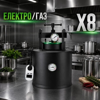 Автоклав електро/газ на 8 банок 0,5 л універсальний для домашнього консервування
