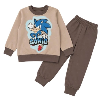 Пижама для мальчика кулир Арлекин Sonic 349-022 72 128 см - 134 см Бежевая