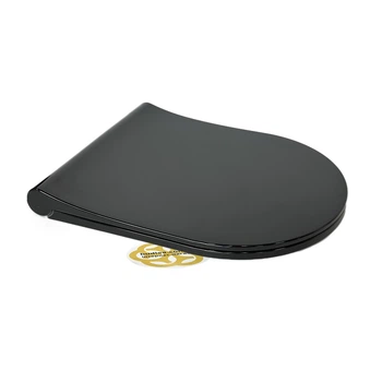 Сидение для унитаза с микролифтом Slim Elegance Black, дюропласт, черный Sanpreis