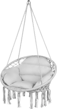Садова гойдалка Luverno гніздо лелеки boho XXL Big Pillow сіра