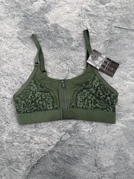 Бюстгальтер топ без кісточок (застібка спереду та позаду) Hunkemoller (для допомоги жінкам після мастектомії) - ЗЕЛЕНИЙ - XS