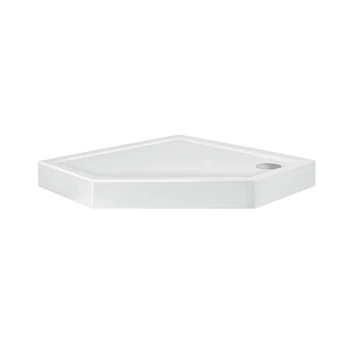 Душовий піддон п'ятикутний акриловий Qtap Diamond 90x90x12 см + сифон