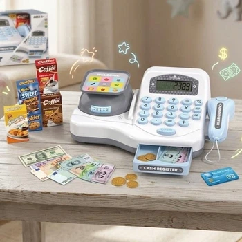 Дитяча каса супермаркет Cash Register касовий апарат з калькулятором та сканером, вагами та аксесуарами 18дет LS 820 A 14 H