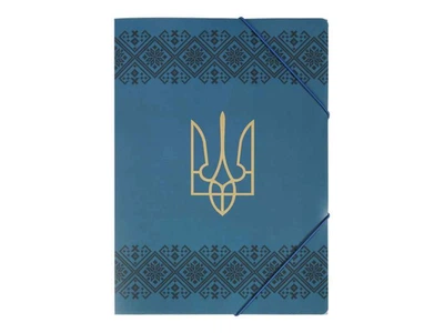Папка на гумці BUROMAX А4 UKRAINE DECOR, вишиванка синій BM.3972-68