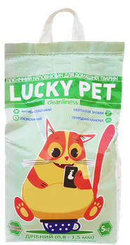 Наповнювач Lucky Pet бентонітовий з ароматом лаванди, дрібна гранула (0,8 - 1,5 мм), 5 кг