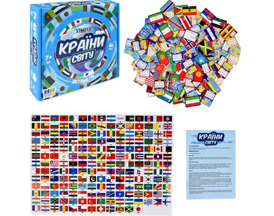 Розвиваюча гра, "Прапори світу", "Країни світу"в коробці, 30445, STRATEG