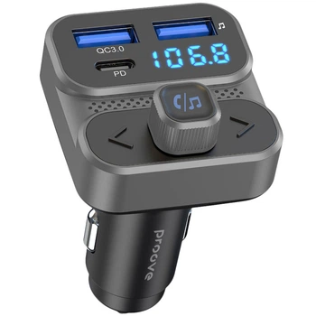 АЗП Proove FM Launcher Luxor SE 36W (PD+QC3.0) Type-C+USB gray