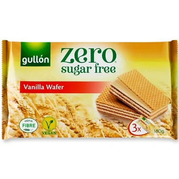 Вафлі Gullon Diet Nature без цукру з ванільною начинкою 180 г (8410376059380)
