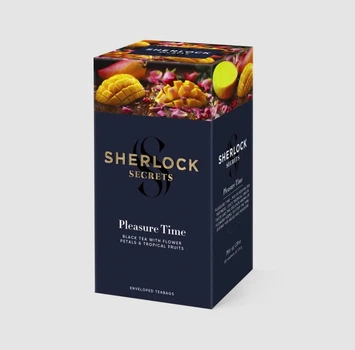 Чай чорний Sherlock Secrets Pleasure Time Плеже Тайм 22 саш по 1.8 г квіти троянди, апельсин, тропічні фрукти