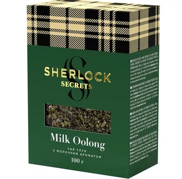 Чай Улун Sherlock Secrets Milk Oolong 100 г крупнолистовой с молочным вкусом
