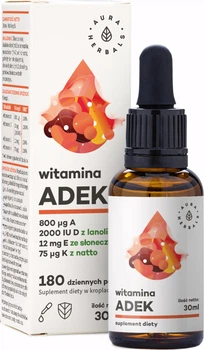 Вітамін ADEK Aura Herbals 30 мл стійкість (AH733)