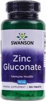Suplement diety Swanson Cynk (Gluconate) 30 mg 250 tabletek (87614012032)