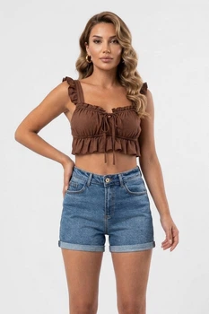 Шорты женские джинсовые синего цвета Fashion размер 40 (217342)
