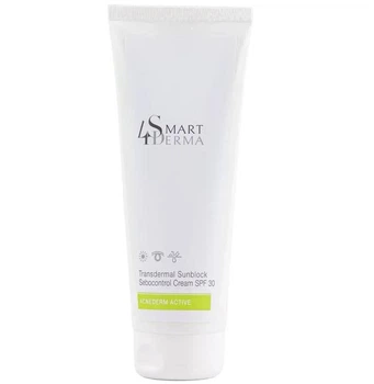 Трансдермальнbй санблок СПФ 30 Smart4Derma Acne Derm Active Transdermal Sunblock Sebocontrol Cream 230мл