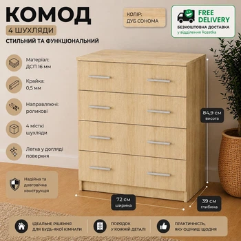 Комод 4Б Компанит Дуб сонома (32685359)