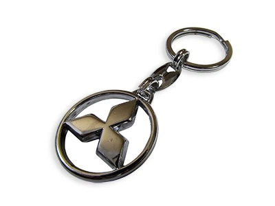 Брелок для ключей Mitsubishi металлический хромированный