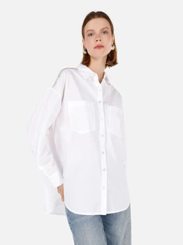 Сорочка бавовняна оверсайз жіноча Colin's CL1071206WHT XS-S White (8684112400983)