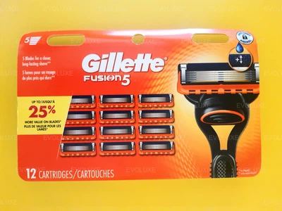 Сменные касеты для бритья Gillette Fusion5 (упаковка 12 шт.) — картриджи для бритвы Fusion
