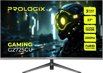 Монітор Prologix 27" G2725CU VA Black Curved; FullHD (200 Гц), 1 мс, DisplayPort, HDMI