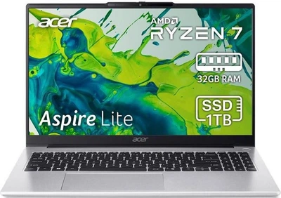 Ноутбук ACER 15.6" Aspire Lite AL15-49P (FHD IPS) /AMD Ryzen 5 7430U /8GB /F512GB /AMD Graphics /Lin /сріблястий