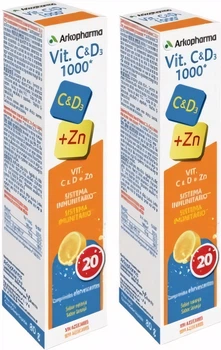Suplement diety Arkopharma Arkovital Witamina C 1000 mg + D3, 40 tabletek musujących (Duplo)(8428148463310)