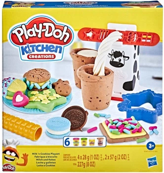 Набор для лепки Печенье и молоко Play-Doh Hasbro (E5471) — Пластилин с аксессуарами Молочный коктейль