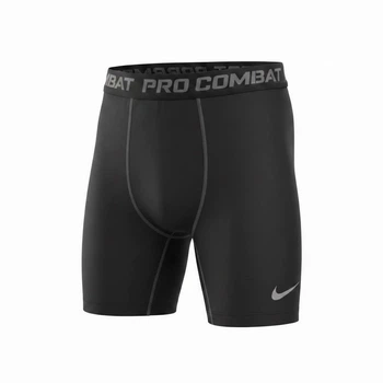 Мужские компрессионные шорты Nike Pro Combat Черные / Белые / Треки для спорта и тренировок Черный, L