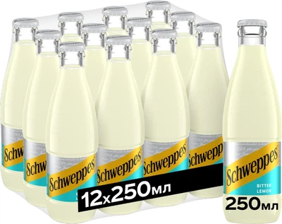 Упаковка безалкогольного напитка Schweppes Bitter Lemon 0.25 л х 12 бутылок (5449000162816_1)
