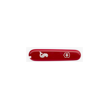 Накладка на ніж Victorinox 91мм red передня з лого & fish (Va+)