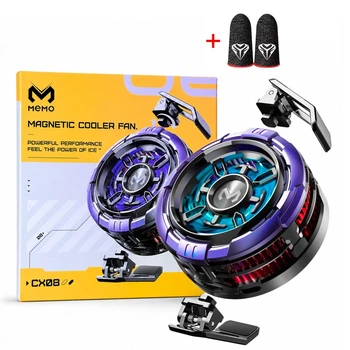 Игровой кулер для телефона MEMO CX08 AI Pro Frozen 23W с магнитом и клипсой + игровые напальчники Shezi Y02
