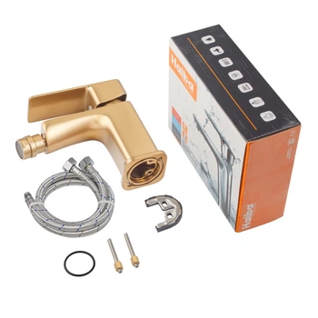 Смеситель гигиенический для биде Haiba KUBUS 002 BRUSHED GOLD (HB9624)