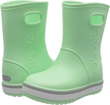 Дитячі крокси гумові чоботи Crocs Kids Crocband Rain Boot Neo mint (23-24, м'ятні)