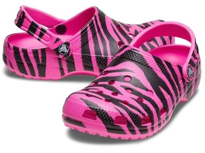 Дитячі крокси Crocs Classic Clog Animal Print Zebra Pink (33/34, рожевий)