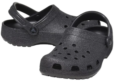 Дитячі крокси для дівчинки Crocs Classic Clog Glitter Black (25/26, чорний)