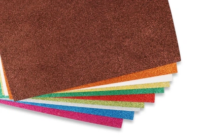 Набор фоамирана для творчества клеевого с глитером блеском, 10 цветов/шт., ассорти, 20*30 см скрапбукинг