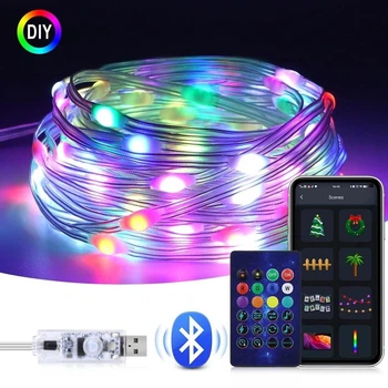 Умная гибкая LED RGBIC, неоновая лента 10 м, USB, Bluetooth, управление приложением и музыкой