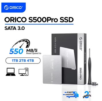 Внутренний SSD накопитель ORICO S500PRO 2.5" SATA III до 550 МБ/с алюминиевый корпус