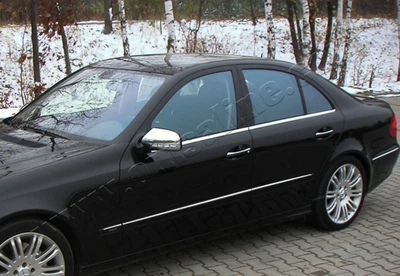 Накладки хромовані на скло (нижні) (4шт) Mercedes-Benz E-Class W211 SD 2003-2009, OmsaLine 4755141