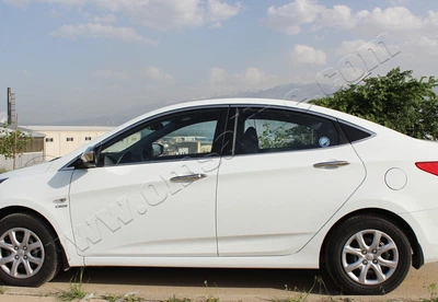 Накладки хромированные на стекла (14шт, полная) Hyundai Accent/Solaris SD 2011-, OmsaLine, 3214146