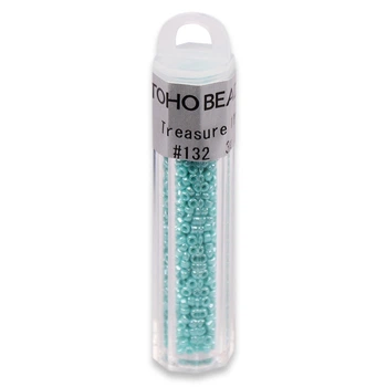 Бисер японский Toho Treasure 11/0, 3 г, TT-11-132, натуральный непрозрачный, бирюзовый - бусины